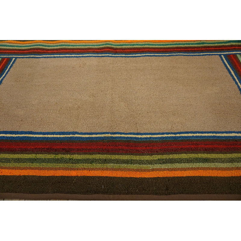 Vintage American Hooked Mid Century Modern Rug