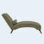 Chaise longue rembourrée de style Mid-Century courbé-129598874