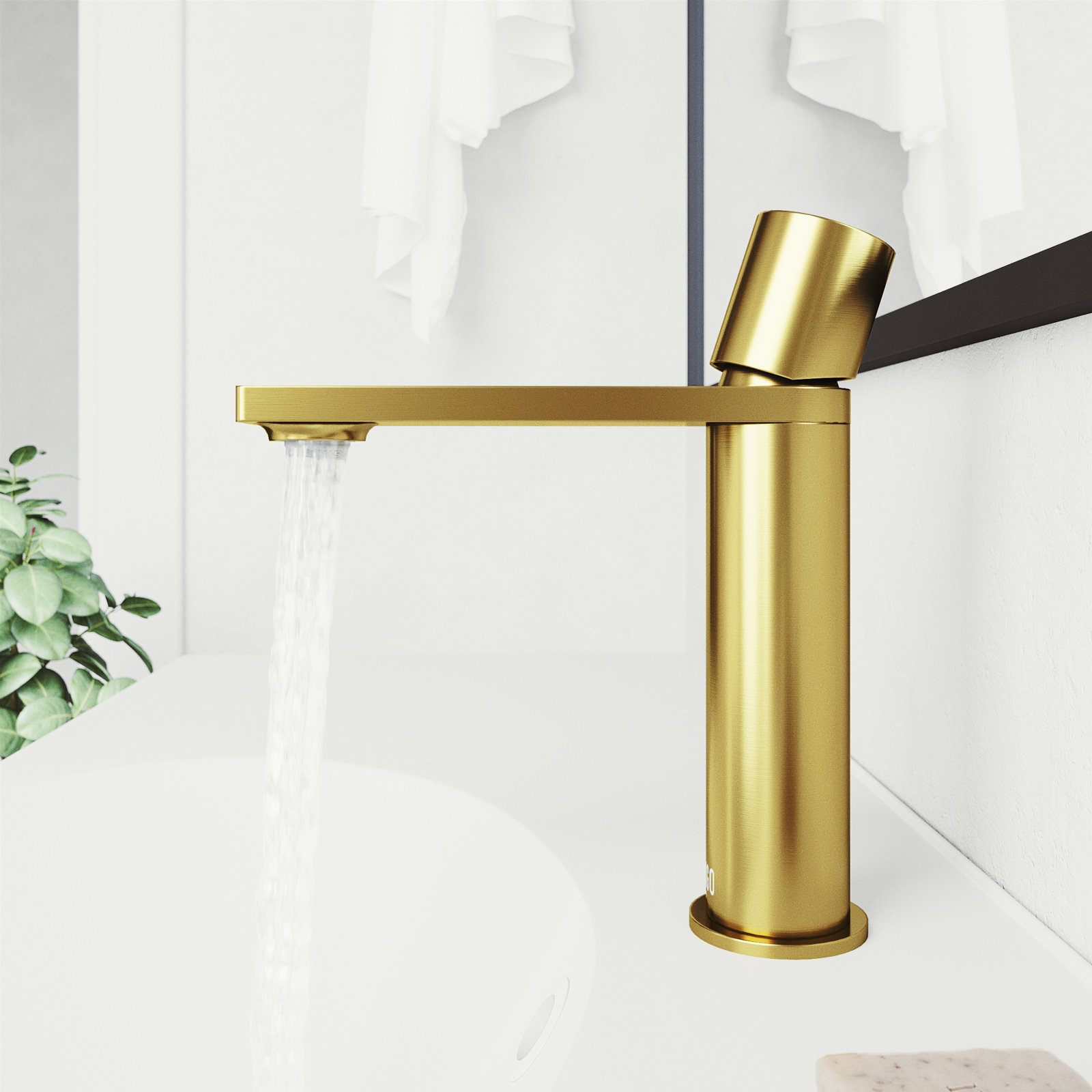 Halsey Single-Hole Bathroom Faucet, Matte Gold