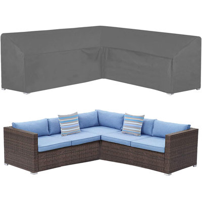 Patio Outdoor V Shaped Sectional Sofa Cover,Heavy Duty Waterproof Anti-UV Coating,Premium Patio Furniture Set Covers Designed With Durable Buckle Stra by Arlmont & Co.