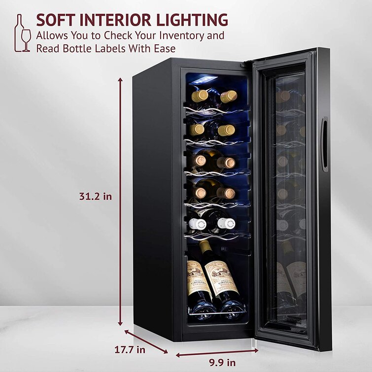 Schmécké 9.9'' 12 Bottle Single Zone Free-standing Wine Refrigerator   Reviews Wayfair Canada