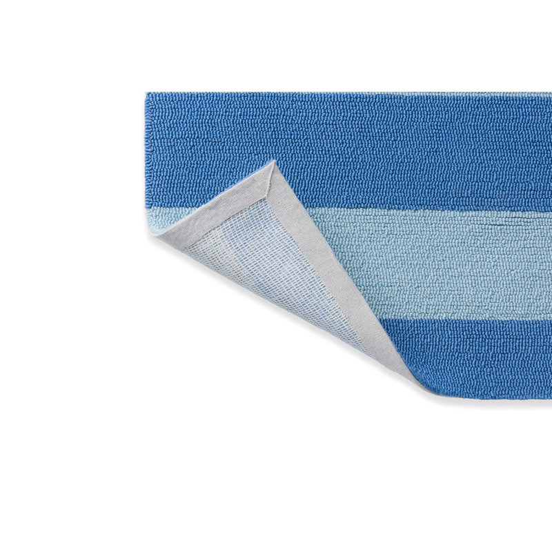 Tapis intérieur / extérieur bleu ciel en polypropylène crocheté à la main Rectangle, Rectangle 6 pi 7 po x 9 pi 2 po