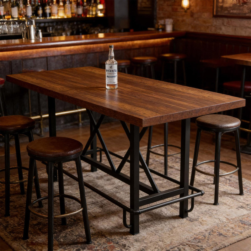 Comptoir de bar rustique, table de bar robuste