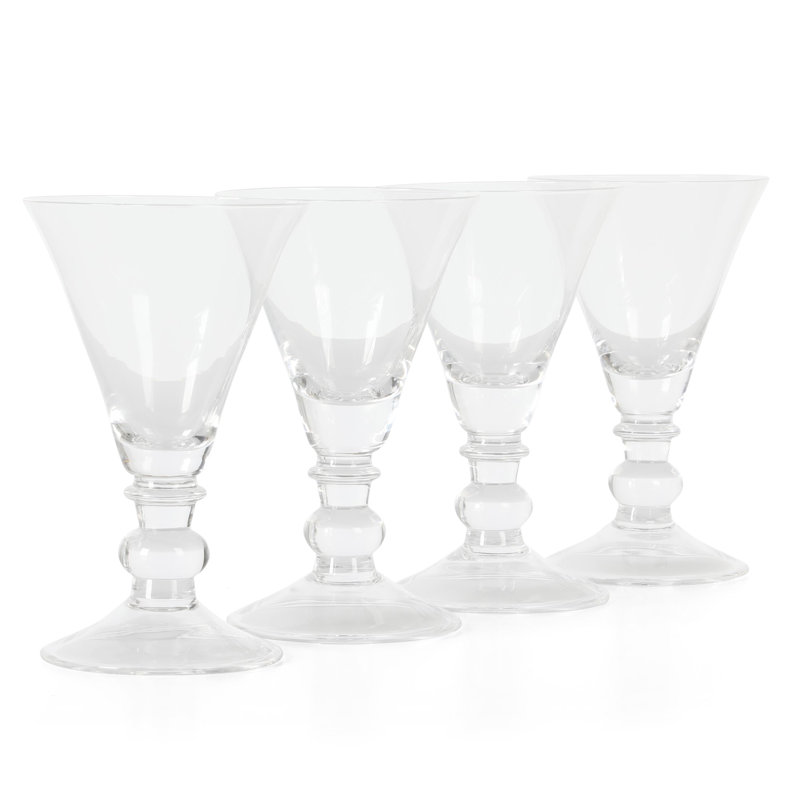 Ensemble de verres à pied / à vin / à martini faits à la main 4 pièces 10 onces Martha Stewart Crispa