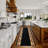 Custom Size Runner Rug Choose Your Length Flower Bordered Design Black Color-488322568