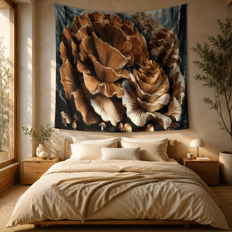 Tapisserie murale de légumes Maitake, 51 po x 60 po