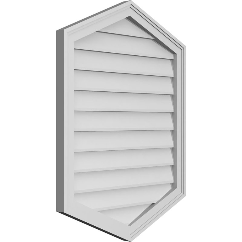 Ventilé vertical à pignon vertical en uréthane 5/12, H 34 po x l 26 po x P 1,5 po