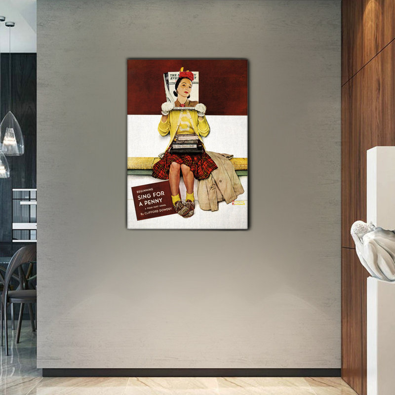 Ragazza Copertina by Norman Rockwell - Unframed Print on Canvas