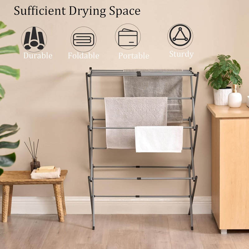 Metal Freestanding Drying Rack, Grey