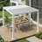  Erommy 10' x 10' Outdoor Pergola with Adjustable Louvered Roof & Integrated Drainage, Heavy-Duty Metal Louvered Pergola for Patios, White-123493071