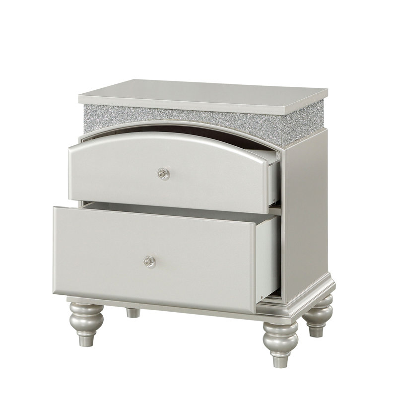 Table de chevet 2 tiroirs Platinum
