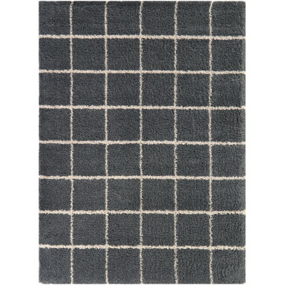 Aldino Charcoal Modern Geometric Area Rug