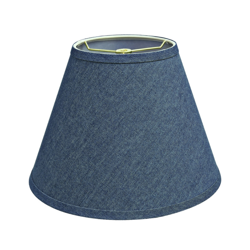 Abat-jour empire en tissu denim bleu foncé 9 po H