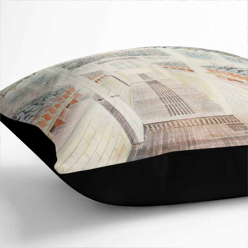 Square Throw Cushion, Black, 40cm H x 40cm W x 15cm D