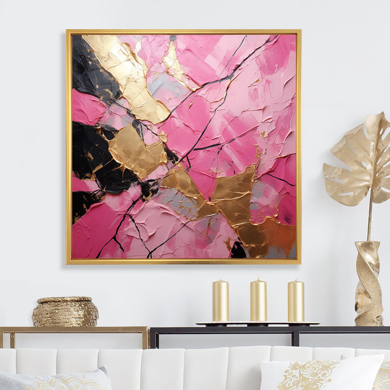 Art mural sur toile Minimalisme, Cadre flottant doré, H 36 po x l 36 po x P 1,5 po