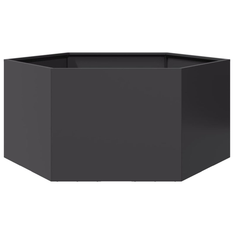 Alivya Metal Elevated Planter, Black, 17.72" H x 40.94" W x 35.43" D