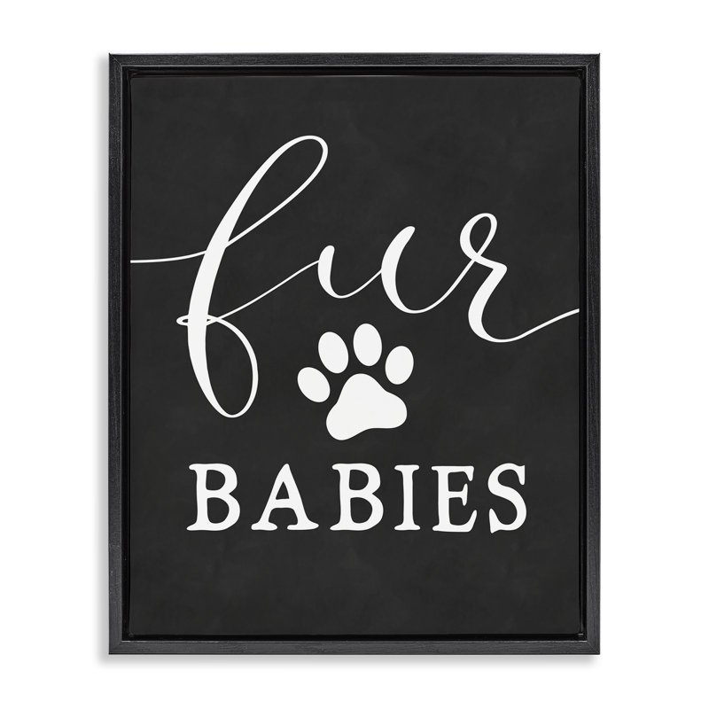 " Babies" par phrase et doublure, Cadre flottant noir de jais, H 21 po x l 17 po