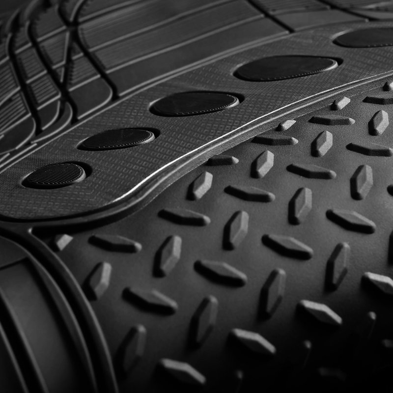 Trimmable ClimaProof Non-Slip Rubber Floor Mats With Footprint Design Full Set