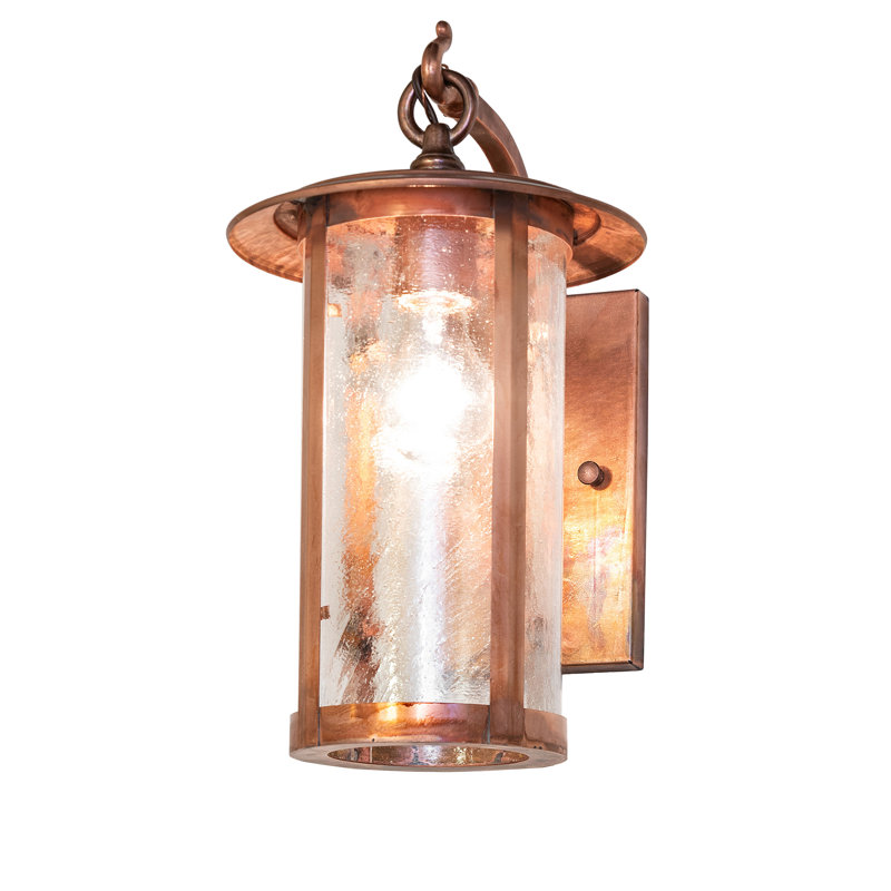 8" Wide Fulton Wall Sconce, 15" H x 8" W x 11" D, Vintage Copper