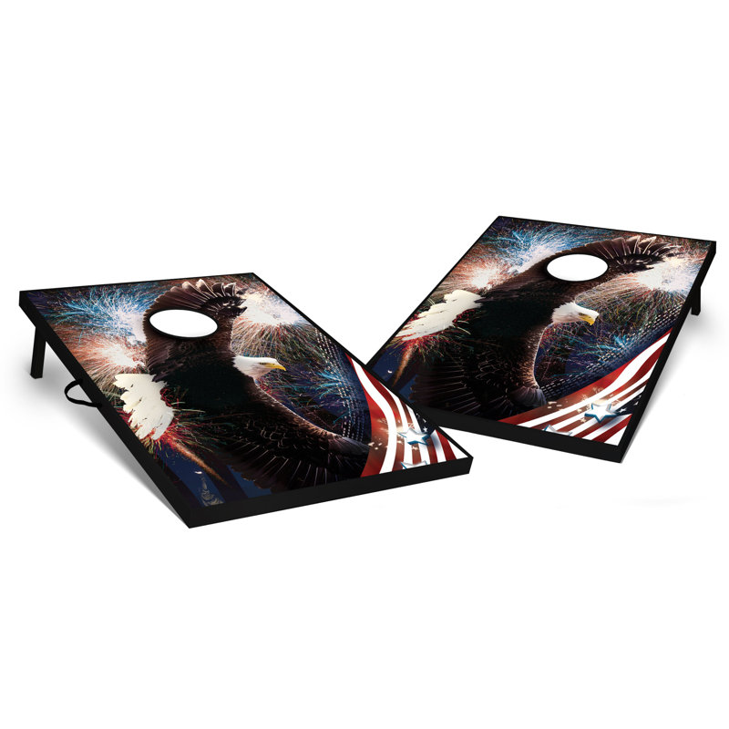 2' X 3' Bald Eagle Fireworks Tailgate Size Cornhole Set
