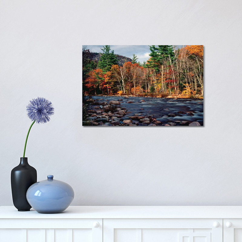 Scenic Fall Foliage At The Swift River, White Mountains National Forest 1 Piece Wrapped Canvas Wall Art