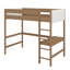 Lit mezzanine simple avec bureau intégré recouvert de tissu molletonné
