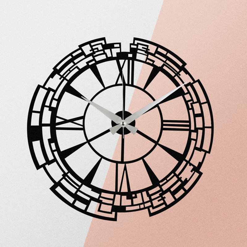 Horloge murale élégante en métal 18,9 po x 18,9 po | Fabrication 100% métal, épaisseur: 0,05 pouce | Nécessite 1 pile AA (non incluse) | Parfait pour les décors modernes et les espaces de vie