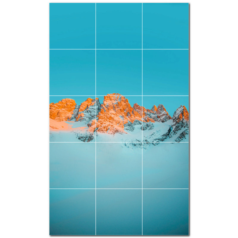 Murale décorative en céramique 12 po x 12 po Mountains Photo