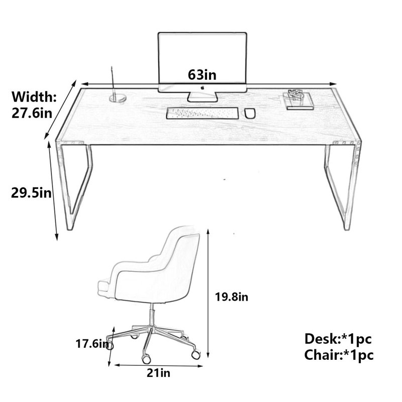 Nordic Minimalist Solid Wood Desk