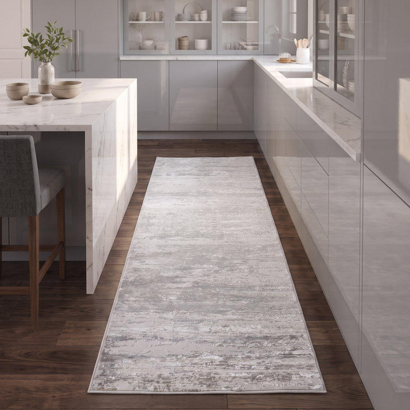Parkwoods Collection Abstract Neutral Area Rug, Tapis de couloir 2 pi 6 po x 7 pi 8 po