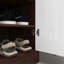 Range-chaussures, range-chaussures à 4 niveaux avec 1 tiroir, range-chaussures autoportant en bois avec 2 portes blanches et tablettes réglables pour le vestibule