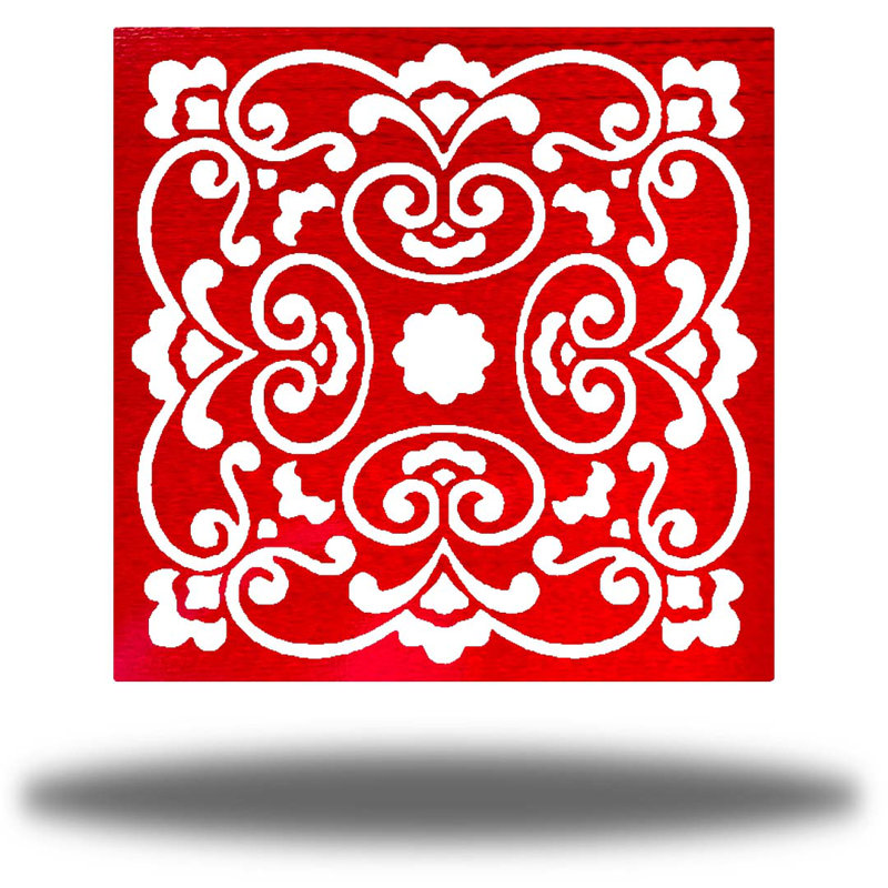 Décoration murale mandala tranquille, Rouge, H 18 po x l 18 po x P 0,06 po