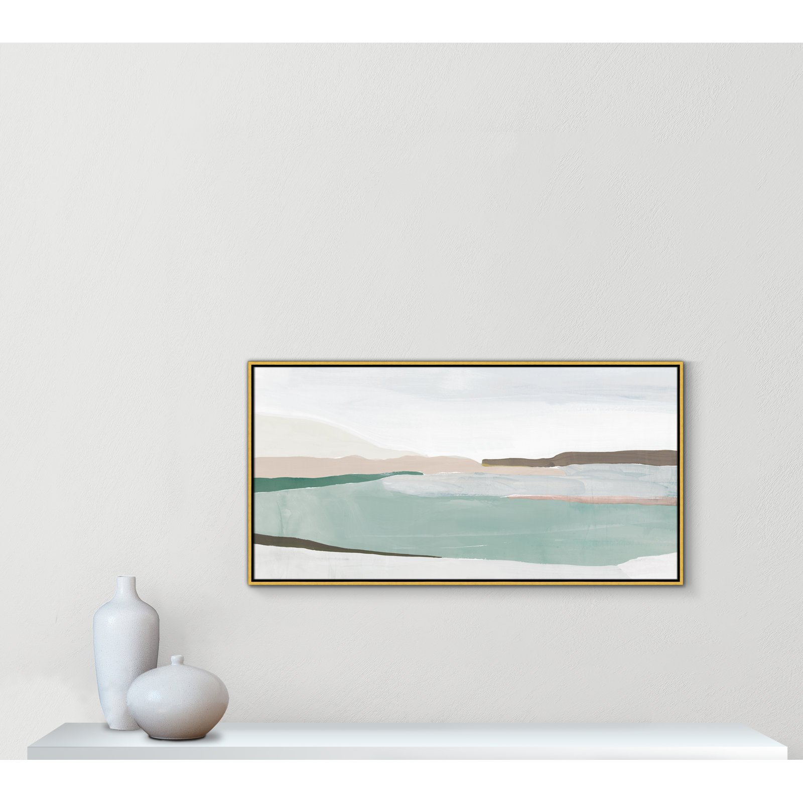 Kerala "Sole of the Land II" Print, 25.5" H x 49.5" W x 2" D, Gold