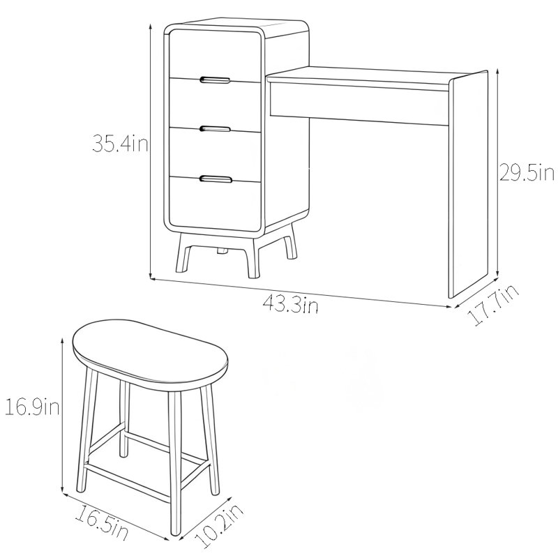 Black Walnut Solid Wood Multi-Functional Dresser