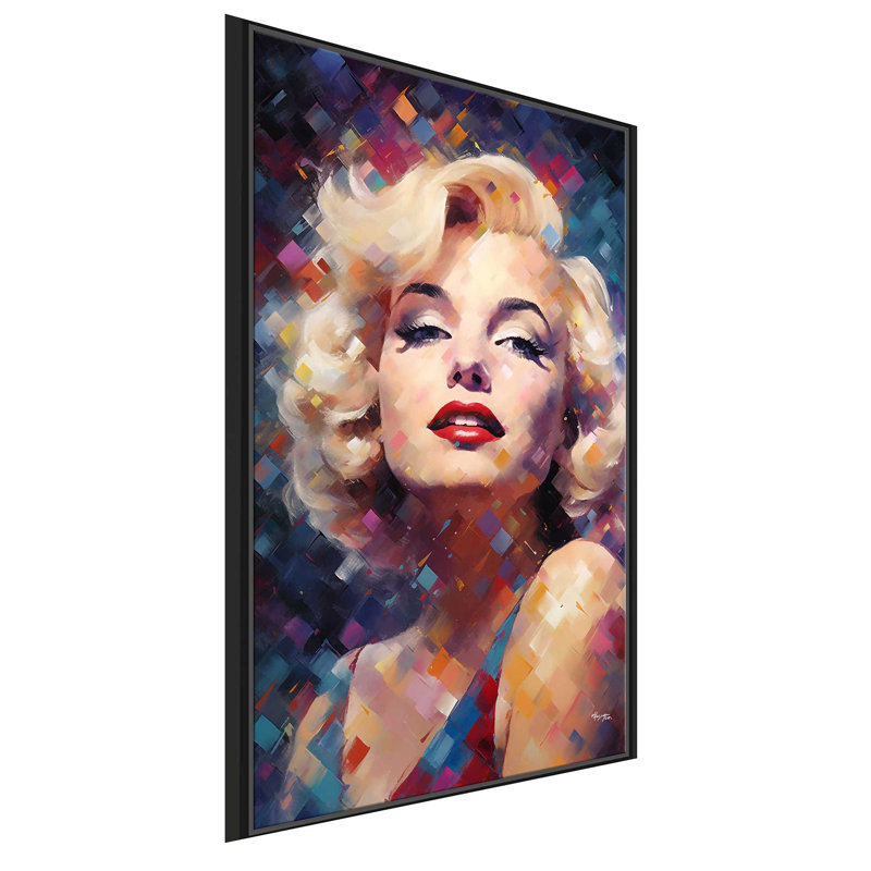 The Iconic Actress, Singer & Model, Marilyn Monroe par V2 Design Co. - Peinture sur toile à cadre flottant
