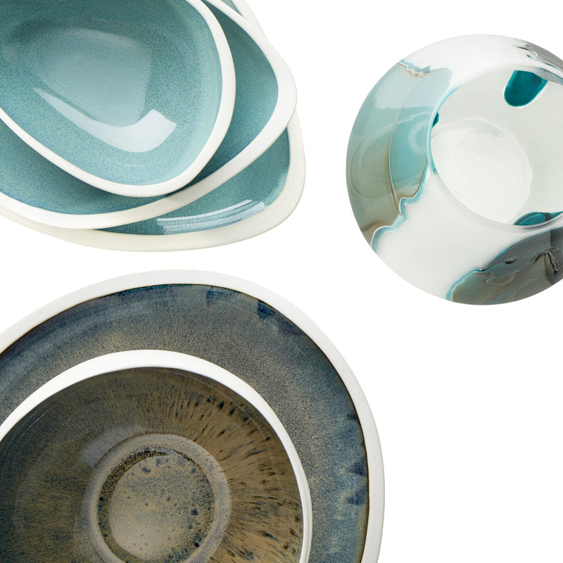 Nice Dream Ceramic Decorative Bowl, 2" H x 12" W x 9.25" D