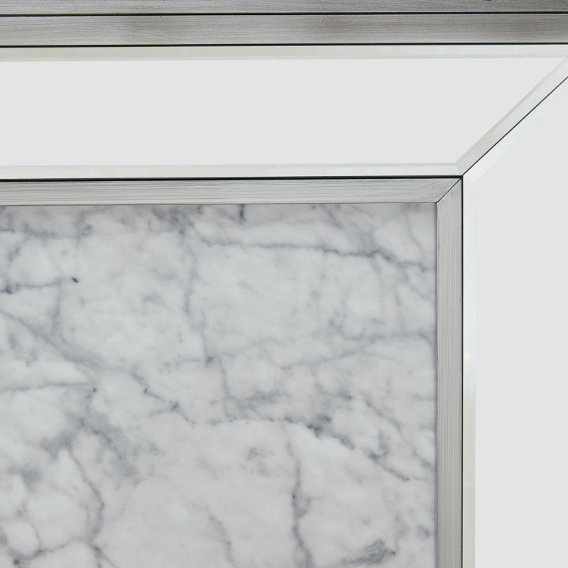 Trandling Mirrored Faux Marble Fireplace