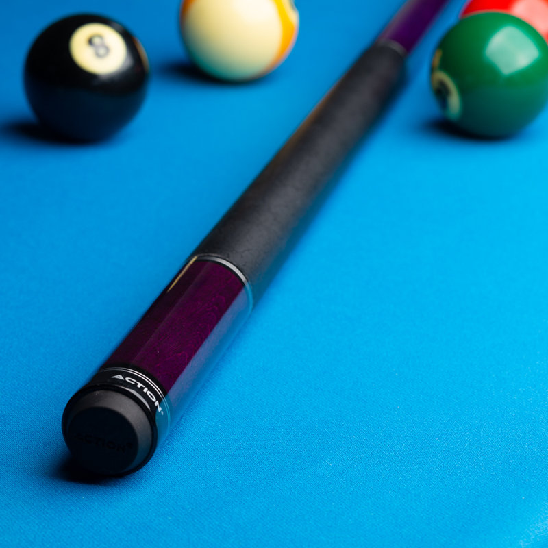 59" Ring Pool Cue, 18, Stained Purple/Black/Silver