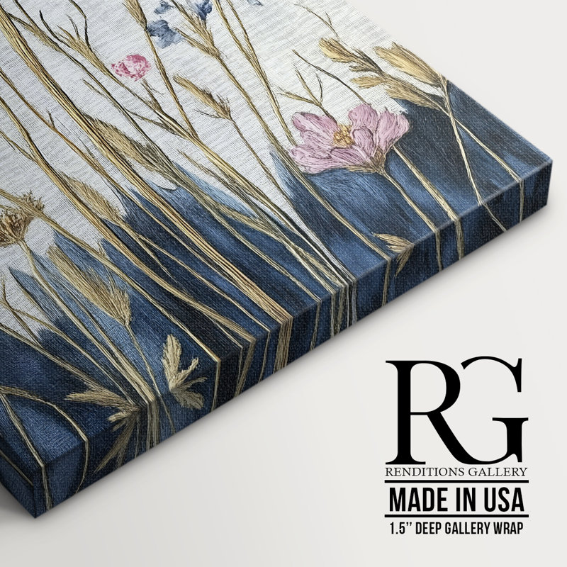 Toile tendue avec châssis Floral, H 18 po x l 12 po