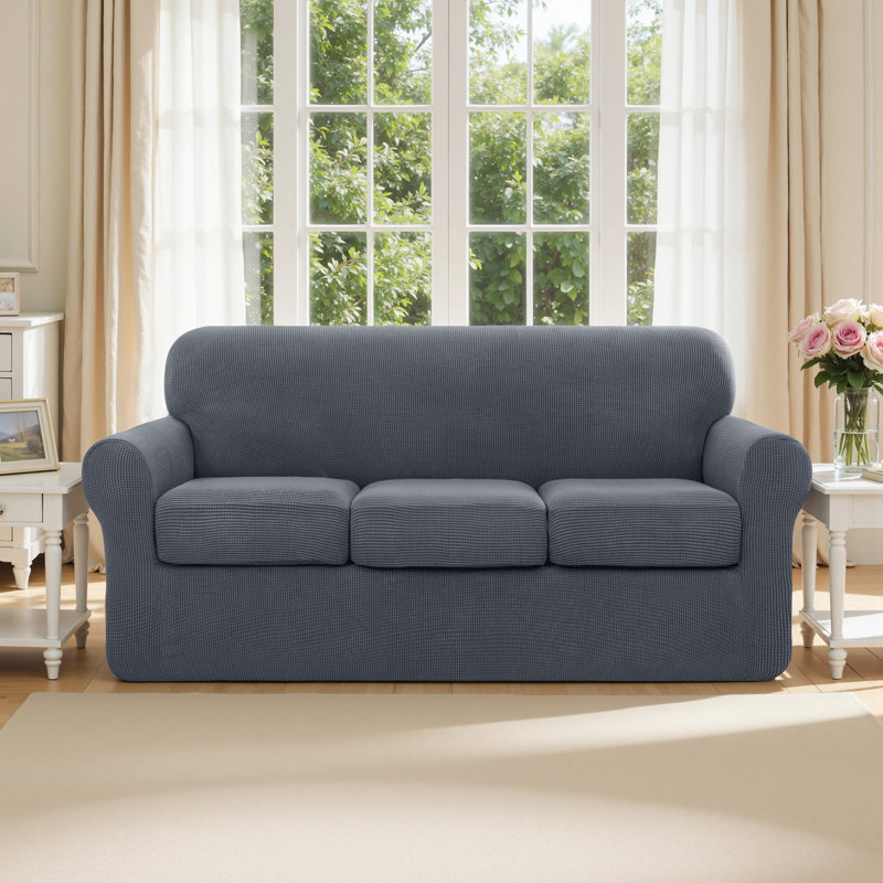 The Twillery Co.® Pizarro Soft Stretch Separate Box Cushion Sofa Slipcover & Reviews