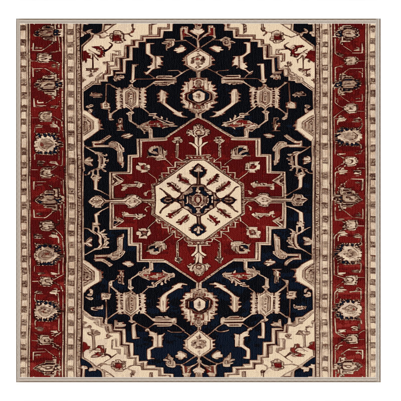 Machine Washable Persian Brown Area Rug, Square 8'