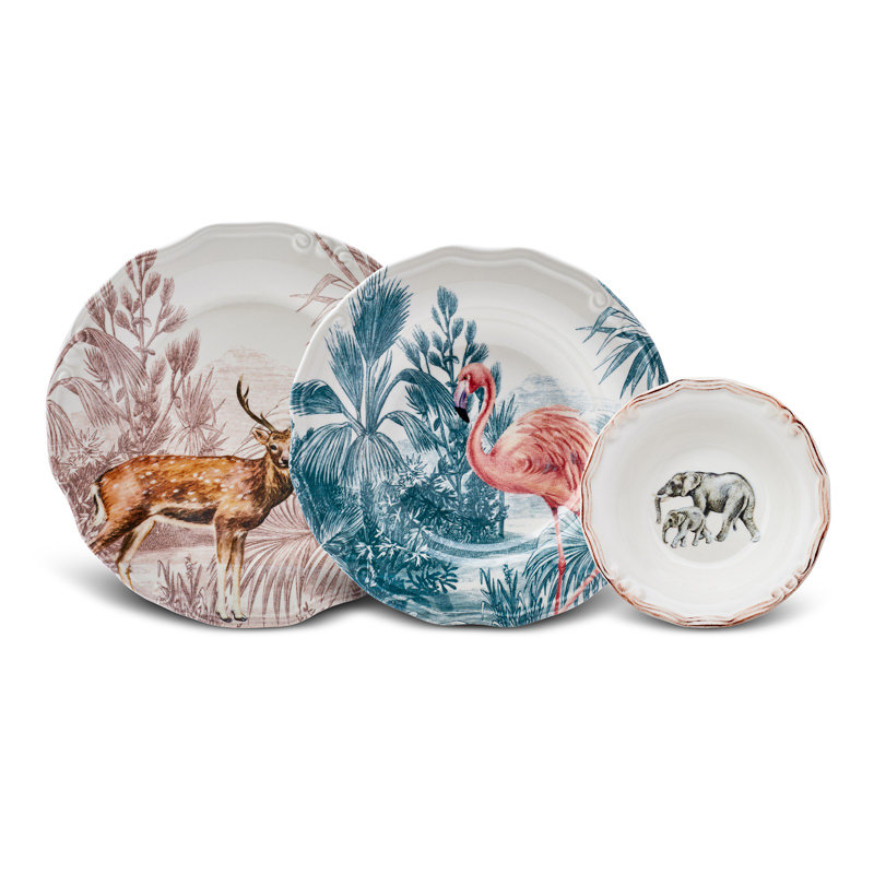 Porcelain China Dinnerware Set 18 Piece - Service for 6