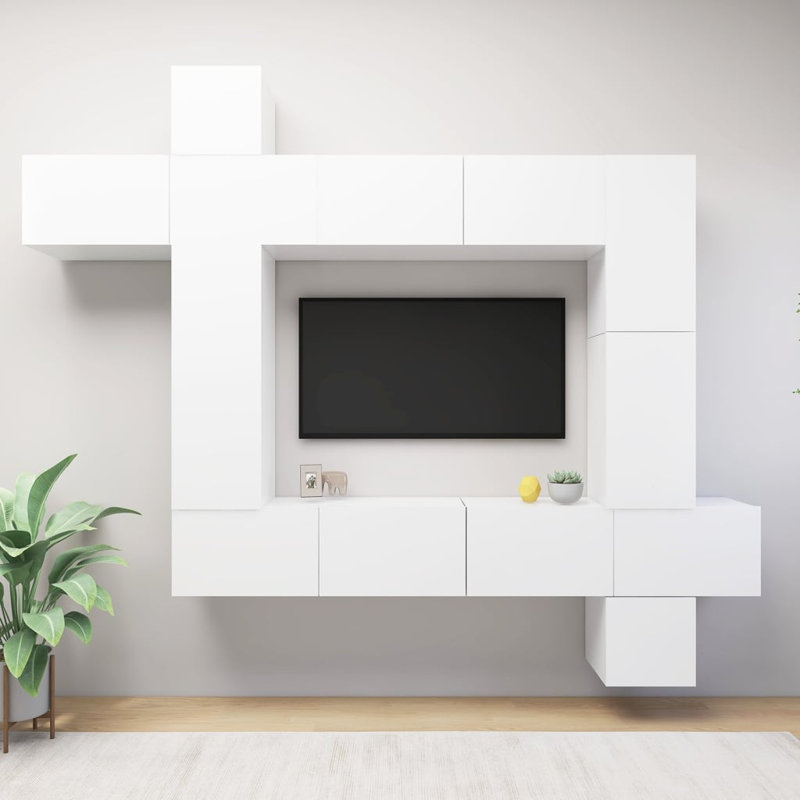 Blacine Unfinished Floating Entertainment Centre, White