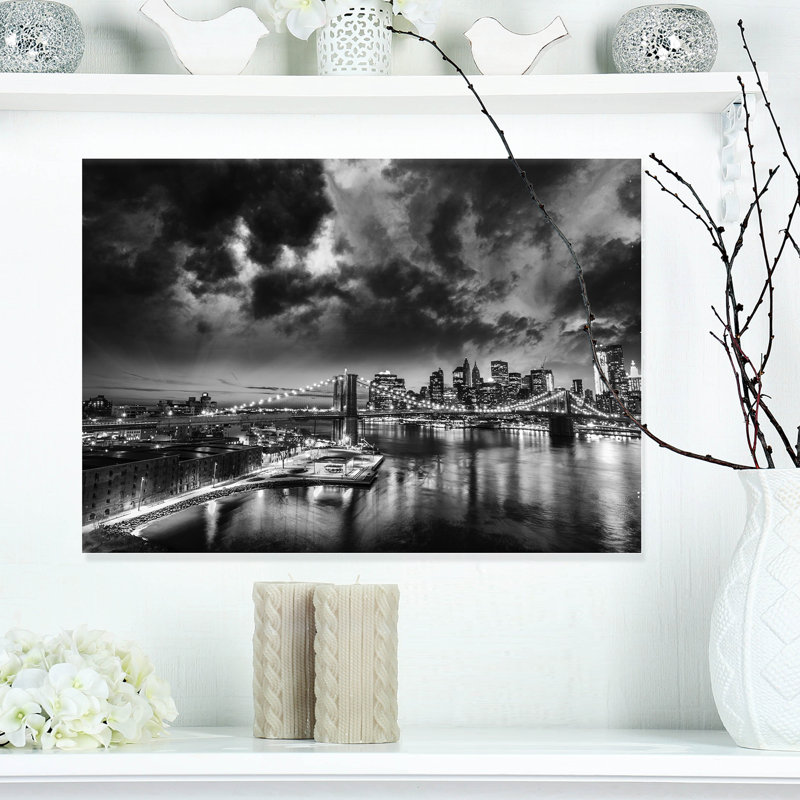Amazing Night in New York City Blue Canvas Print, 12" x 20"