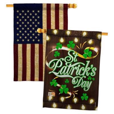 Drapeau de maison en polyester 40 x 28 po Lightful St. Patrick's Day