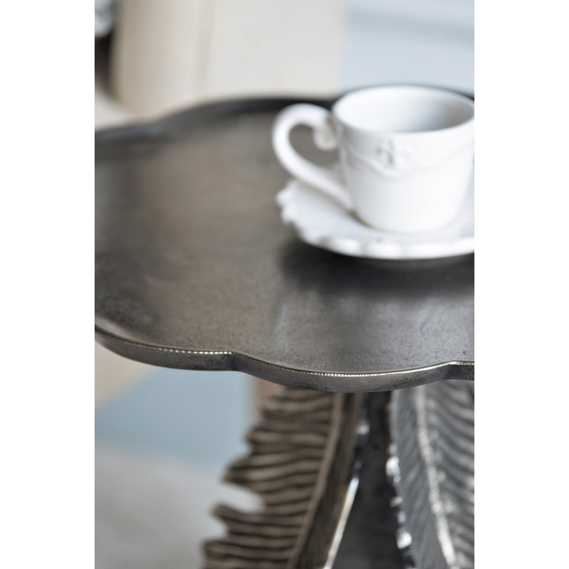 Leaf Side Table with Silver Antique Finish