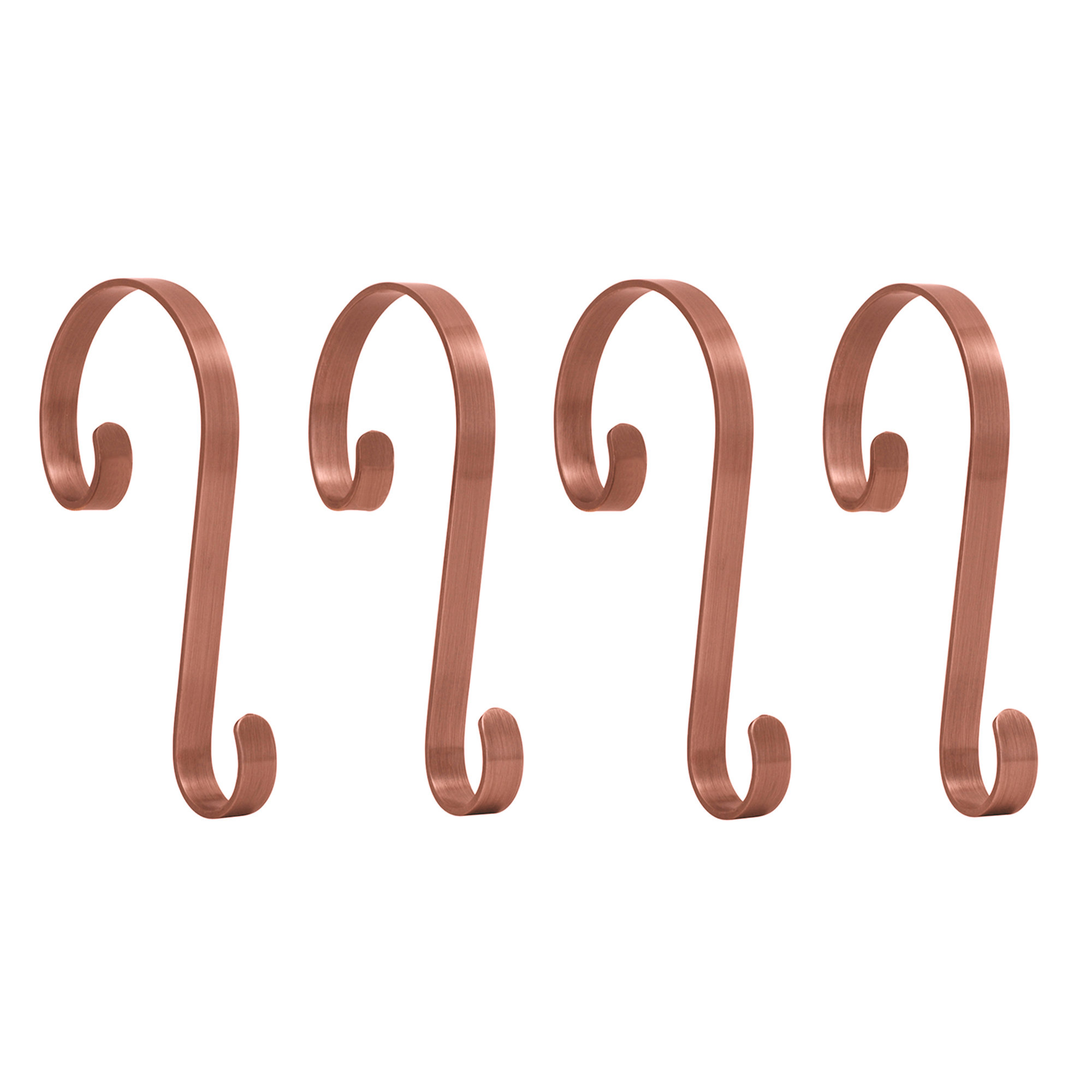Scrolls Stocking Holder, Brushed copper