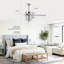 Ventilateur de plafond en cristal classique 52 po 52 pales réversibles pour salon, salle à manger, chambre à coucher, salle familiale, chrome