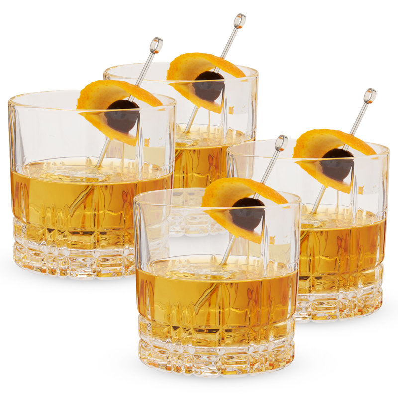 Spiegelau Perfect Serve Single Old Fashioned Lowball Cocktail Glasses, Set of 4