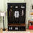 Farmhouse Arched Hall Tree with Storage Bench, 3 Cabinets and 5 Hooks-1206188410